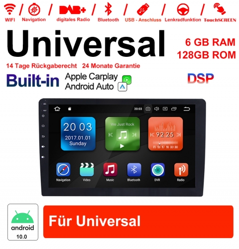 10.1 Zoll Android 10.0 Autoadio / Multimedia 6GB RAM 128GB ROM  für Universal Bluetooth 5.1 Built-in Carplay / Android Auto