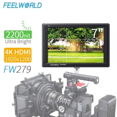FEELWORLD FW279 7 pouces ultra lumineux 2200nit sur le champ de caméra DSLR moniteur Full HD 1920x1200 4K sortie d'entrée HDMI haute luminosité