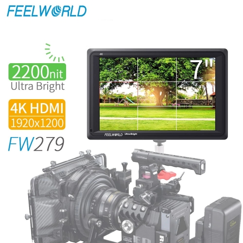 FEELWORLD FW279 7 Zoll Ultra Helle 2200nit auf Kamera Feld DSLR Monitor Full HD 1920x1200 4K HDMI eingang Ausgang Hohe Helligkeit