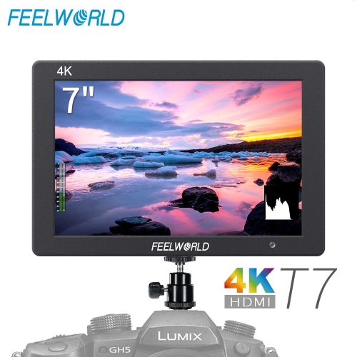 Feelworld T7 7 Inch IPS 1920x1200 HDMI On Camera Field Monitor Support 4K Input Output Video Monitor for DSLR Canon Nikon Sony