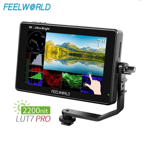 FEELWORLD LUT7 PRO 7 inch 2200nits 3DLUT Touchscreen DSLR Camera Field Director AC Monitor with F970 External power Install Kit
