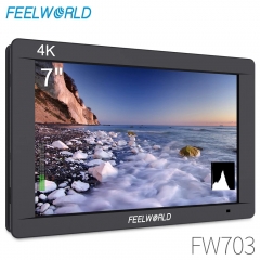 FEELWORLD FW703 7 Inch IPS Full HD 3G SDI 4K HDMI On Camera DSLR Field Monitor 1920x1200 with Histogram for Stabilizer Camera