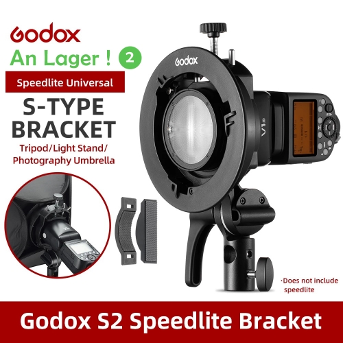 Godox S2 Bowens Berg-S-typ Halter Halterung für Godox V1 V860II AD200 AD400PRO Speedlite Flash Snoot Softbox