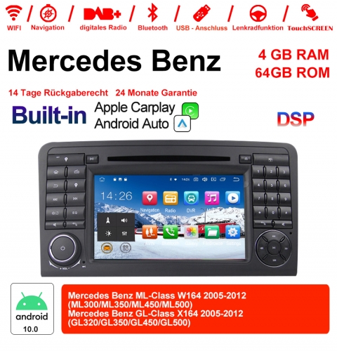 7 Zoll Android 11.0 4G LTE Autoradio / Multimedia 4GB RAM 64GB ROM Für  Benz W164  X164 Built-in Carplay / Android Auto