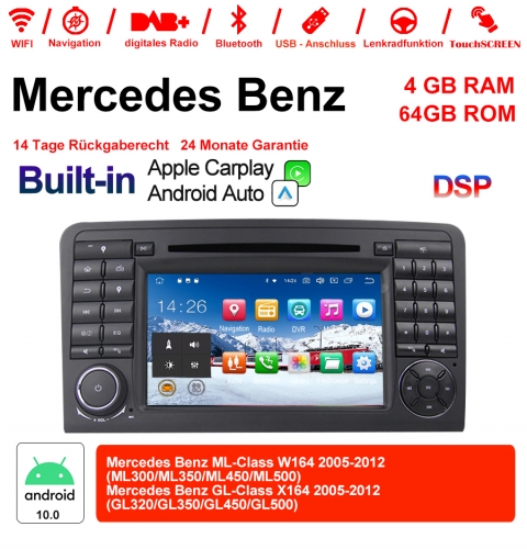 7 pouces Android 11.0 4G LTE  Autoradio / multimédia 4GB RAM 64GB ROM pour le benz W164 X164 Carplay intégré/ Android Auto