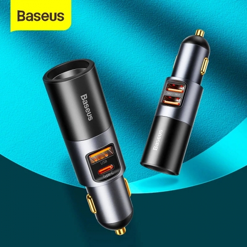 Baseus 120W Car Charger QC 3.0 PD 3.0 USB Phone Car Charger For iPhone 12 Pro Samsung Xiaomi Expansion Port Mobile Phone Charger