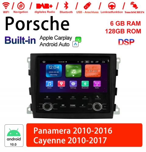 Autoradio 7 pouces Android 10.0 / Multimédia 6 Go de RAM 128 Go de ROM pour Cayemne Panamera avec WiFi NAVI Bluetooth USB intégré Carplay / Android Au