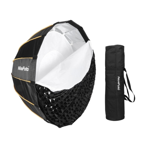 NiceFoto LED Φ90cm Parapluie pliable à assemblage rapide pour Softbox Parabolic Rain avec diamètre du sac de transport en filet