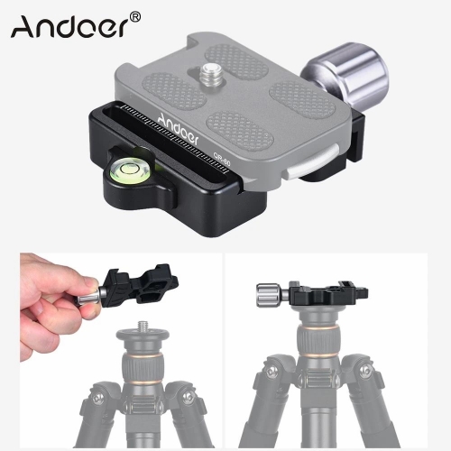 Andoer DC-50 button type quick release plate 1/4 "3/8" screw hole for Arca Swiss Standard for Manfrotto 200PL