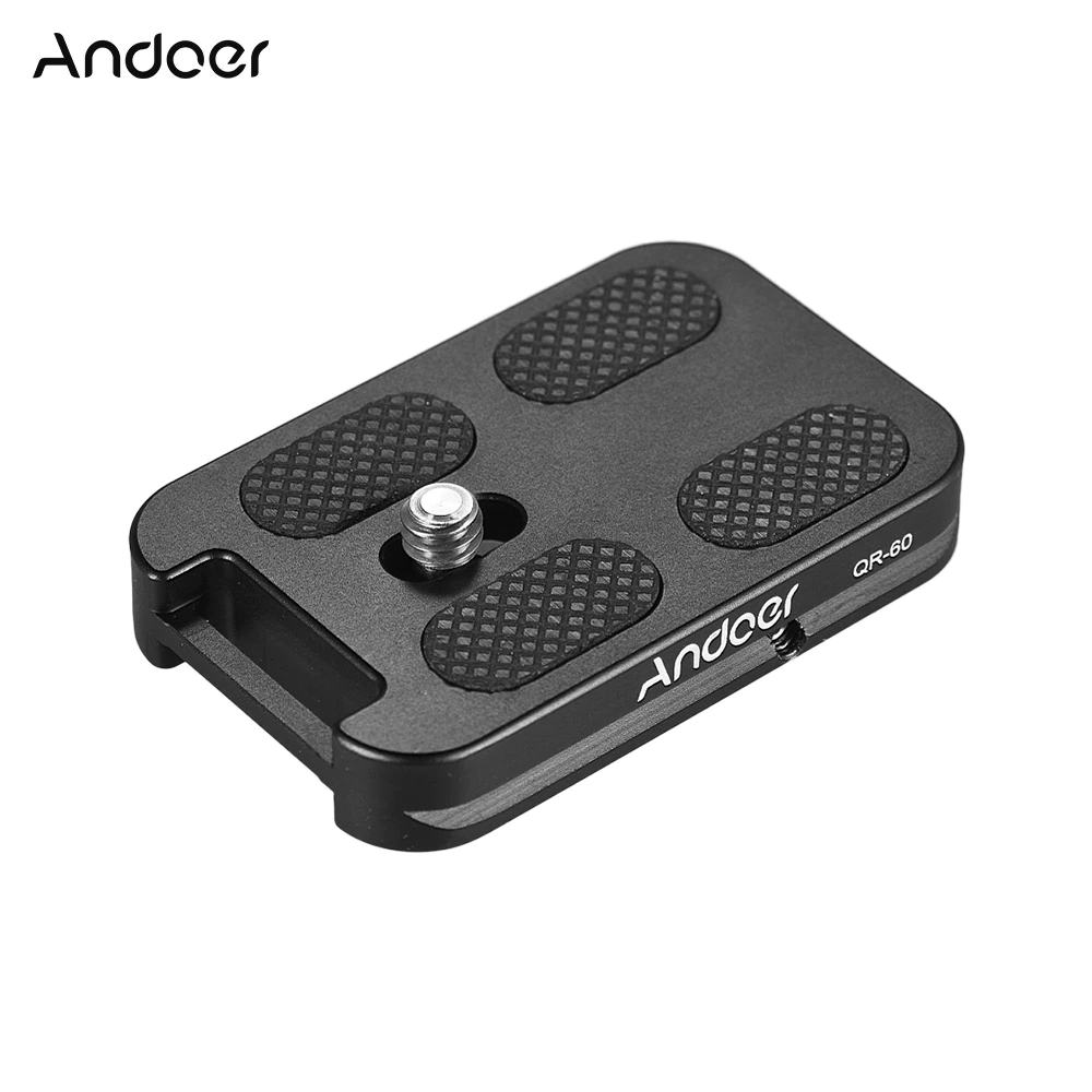 Andoer QR-60 Quick Release Plate 1/4 "Screw Mount with Arca-Swiss Ball Head Tripod Mount Buckle for Canon Nikon Sony DSLR