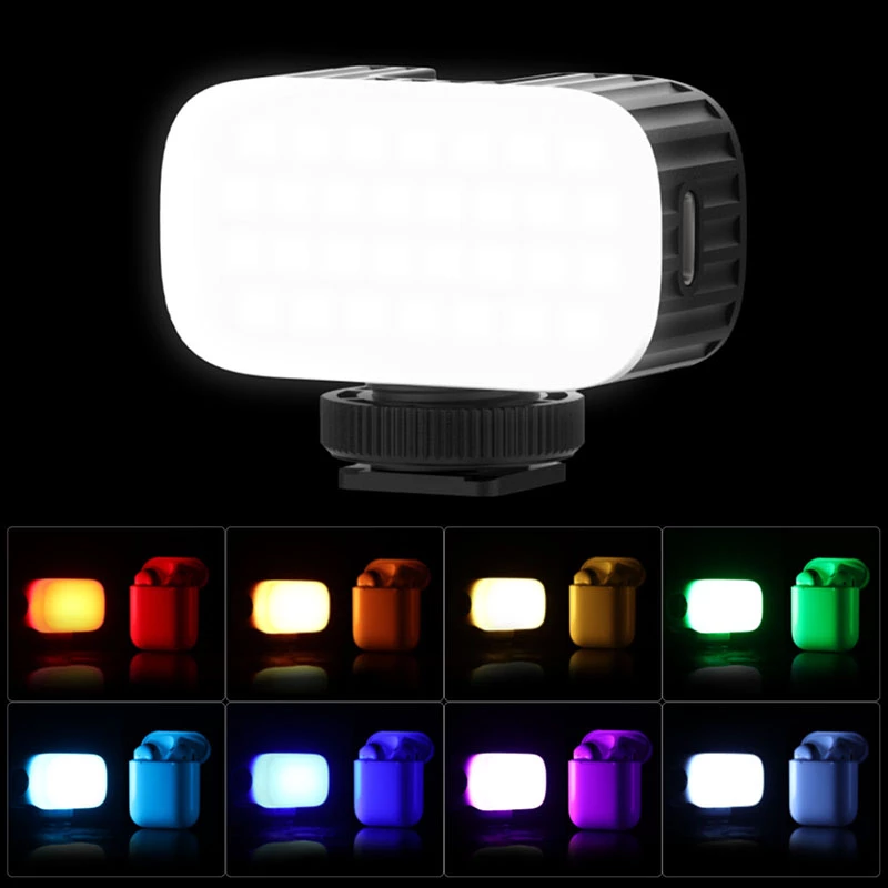 Ulanzi VL15 Mini RGB LED de lumière vidéo sur caméra Gopro Light Mod avec diffuseur pour DSLR Gopro 9 8 7 smartphone Vlog Light