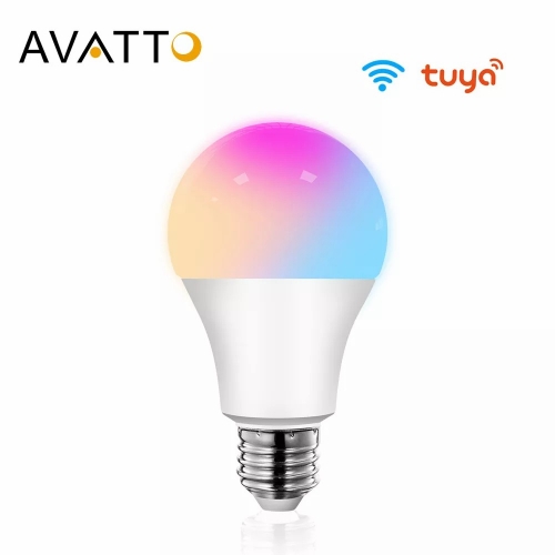 Ampoule domestique intelligente AVATTO Tuya 15W WiFi, lampe LED E27 RVB à intensité variable avec application Smart Life, commande vocale pour Google 