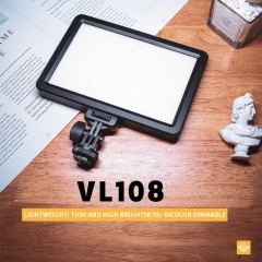 Ulanzi VIJIM VL108 LED-Panel-Leuchte 3200K-5600K Dimmbare Videoleuchte Fotografie-Aufhelllampe für Vlog-Kameraaufnahmen im Freien
