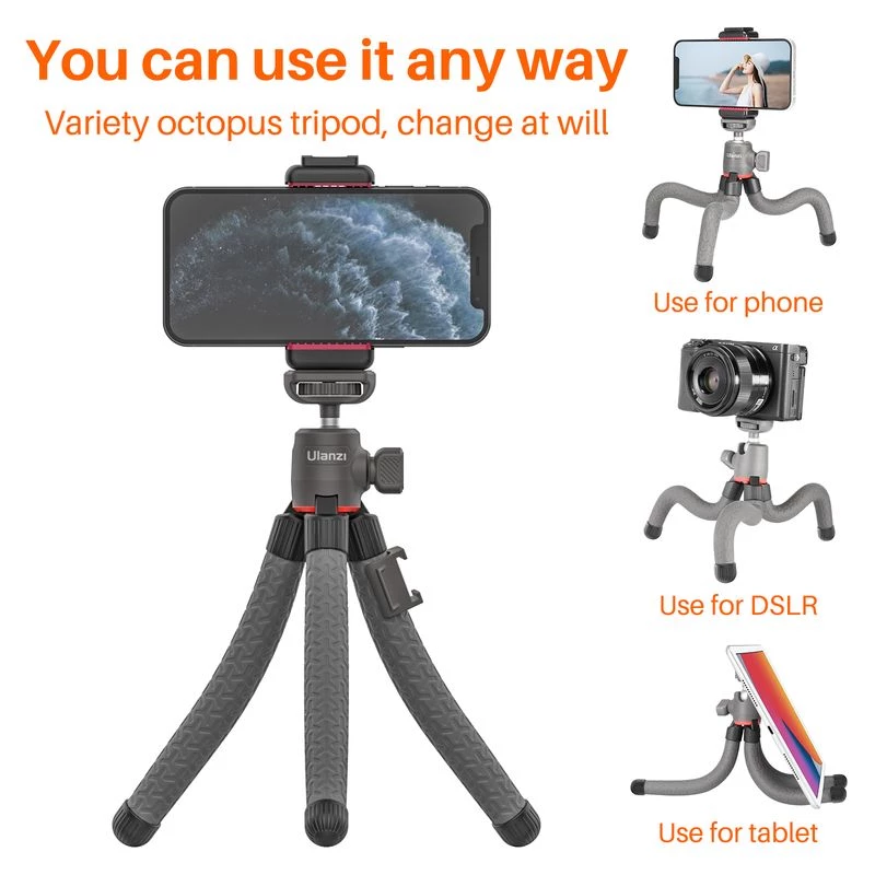 Ulanzi MT-19 Mini Flexible Octopus Tripod with Phone Bracket SLR Camera Smartphone Vlog Tripod for Sony ZV1 A6400 A6600