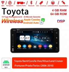 6.95 pouces Android 12.0 Autoradio/Multimédia 4Go de RAM 64Go de ROM pour Toyota Rav4/Corolla Vios/Hilux/Land Cruiser/Fortuner/ Prado/Terios