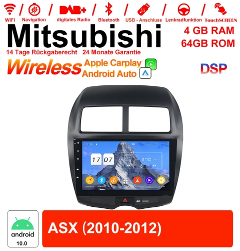10.1 Zoll Android 12.0 Autoradio / Multimedia 4GB RAM 64GB ROM Für Mitsubishi ASX 2010-2012 Mit WiFi NAVI Bluetooth Built-in CarPlay / Android Auto