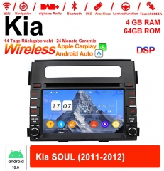 6.2 Zoll Android 12.0 Autoradio / Multimedia 4GB RAM 64GB ROM Für Kia SOUL 2011-2012 Mit WiFi NAVI Bluetooth USB