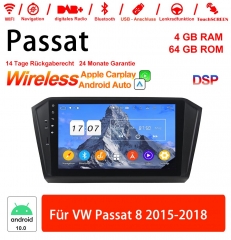 10.1 inch Android 12 Car Radio / Multimedia 4GB RAM 64GB ROM For VW Passat 8 2015-2018