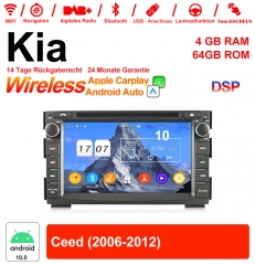 7 pouces Android 12.0 autoradio / multimédia 4 Go de RAM 64 Go de ROM pour Kia Ceed 2006-2013 avec WiFi NAVI Bluetooth USB