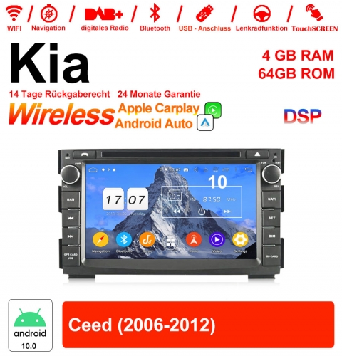 7 Zoll Android 12.0 Autoradio / Multimedia 4GB RAM 64GB ROM Für Kia Ceed 2006-2013 Mit WiFi NAVI Bluetooth USB