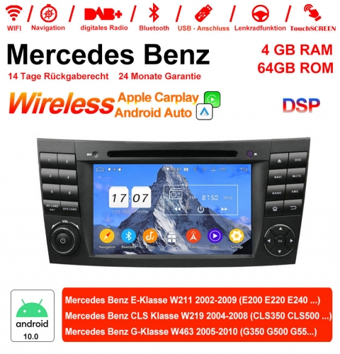 7 Zoll Android 12.0  Autoradio / Multimedia 4GB RAM 64GB ROM Für E-Klasse W211,CLS Klasse W219, G-Klasse W463 Built-in Carplay / Android Auto