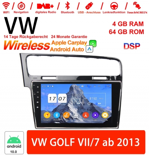 10 Zoll Android 12 VW Autoradio/Multimedia 4GB RAM 64GB ROM Für VW GOLF VII/7 Ab 2013 Mit WiFi NAVI Bluetooth USB