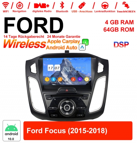 Autoradio 9 pouces Android 13.0 / multimédia 4Go de RAM 64Go de ROM pour Ford Focus 2015-2018 avec WiFi NAVI Bluetooth USB