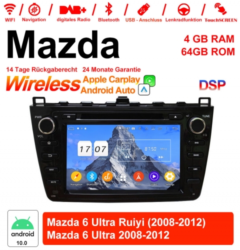 8 pouces Android 12.0 Autoradio / multimédia 4 Go de RAM 64 Go de ROM pour Mazda 6 Ultra Ruiyi 2008-2012 avec WiFi NAVI Bluetooth USB