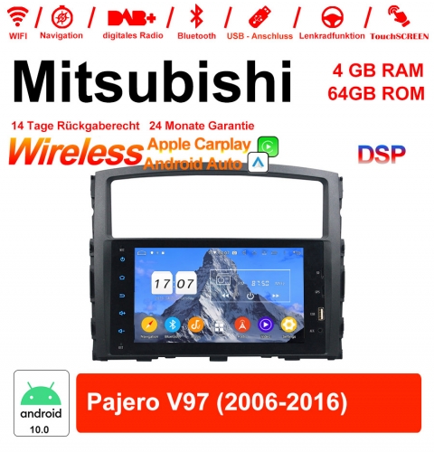8 pouces Android 12.0 Autoradio / multimédia 4 Go de RAM 64 Go de ROM pour Mitsubishi Pajero V97 2006-2016 avec Built-in CarPlay / Android Auto