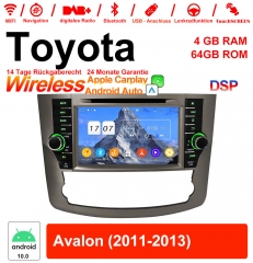8 pouces Android 12.0 Autoradio / multimédia 4 Go de RAM 64 Go de ROM pour Toyota Avalon 2011-2013 avec WiFi NAVI Bluetooth USB