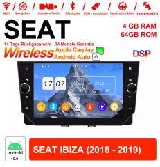 8 pouces Android 12.0 Autoradio / multimédia 4Go de RAM 64Go de ROM pour Seat IBIZA 2018 2019 avec WiFi NAVI Bluetooth USB