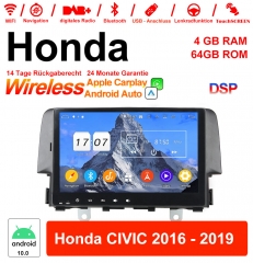 9 inch Android 12.0 car radio / multimedia 4GB RAM 64GB ROM for Honda CIVIC 2016 - 2019 with WiFi NAVI Bluetooth 5.0 USB