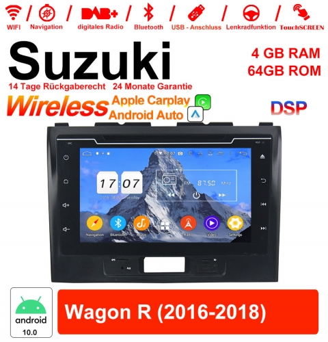 8 pouces Android 12.0 Autoradio / multimédia 4 Go de RAM 64 Go de ROM pour Suzuki Wagon R 2016-2018 avec WiFi NAVI Bluetooth USB