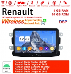 8 pouces Android 12.0 Autoradio/Multimédia 4Go de RAM 64Go de ROM pour Renault Dacia Duster intégré Carplay/Android Auto