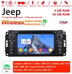 6.2 Inch Android 12.0 Car Radio / Multimedia 4GB RAM 64GB ROM For Jeep Wrangler Compass Caliber Sebring Journey Built-in Carplay / Android Auto