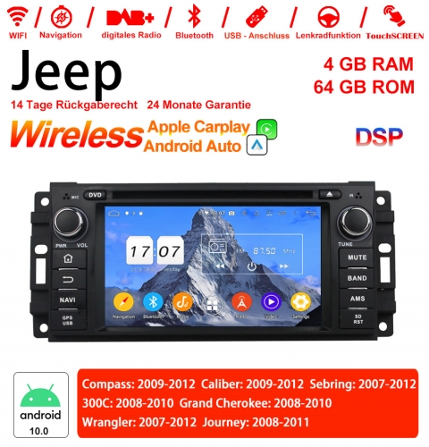 6.2 Zoll Android 12.0 Autoradio / Multimedia 4GB RAM 64GB ROM Für Jeep Wrangler Compass Caliber Sebring Journey Built-in Carplay / Android Auto