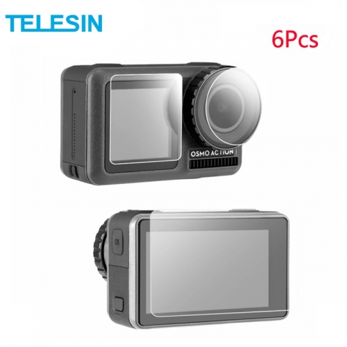 TELESIN 6Pcs Tempered Glass Screen & Lens Protective Film Cover
