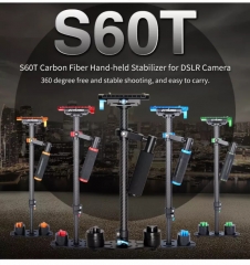 YELANGU S60T Kohlefaser-Kamera-Handstabilisator für DSLR- und DV-Camcorder