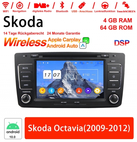8 pouces Android 12.0 Autoradio/ multimédia 4 Go de RAM 64 Go de ROM pour Skoda Octavia 2009-2012 intégré Carplay/Android Auto