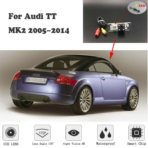Caméra de recul à Vision nocturne HD, pour Audi TT MK2 2005-2014 CCD/caméra de plaque d'immatriculation