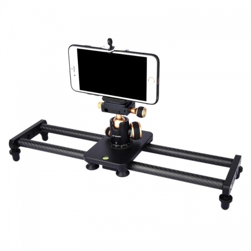 YELANGU L40T 40CM Carbon Fiber Camera Track Slider for Canon Nikon Sony DSLR Smartphone