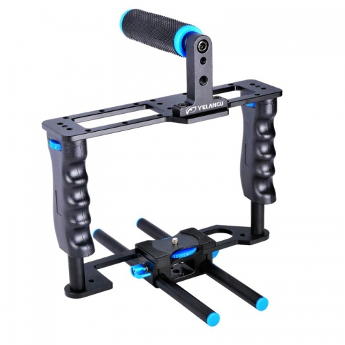 YELANGU C2 Support de DSLR caméra avec stabilisateur de cage de lapin pour Canon/Nikon/Sony 5D/ 600D/ D610D