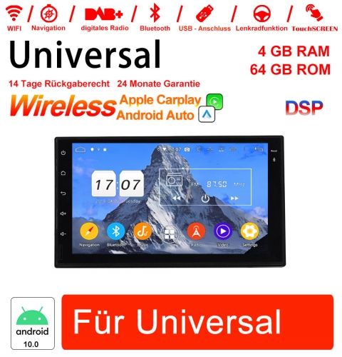 7 Zoll Android 12.0 Autoradio / Multimedia 4GB RAM 64GB ROM für Universal GPS Navigation Stereo Radio Built-in Carplay / Android Auto