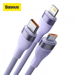 Baseus 3 in 1 USB Type C Cable 100W Fast Charging Data Cable for iPhone Xiaomi Samsung