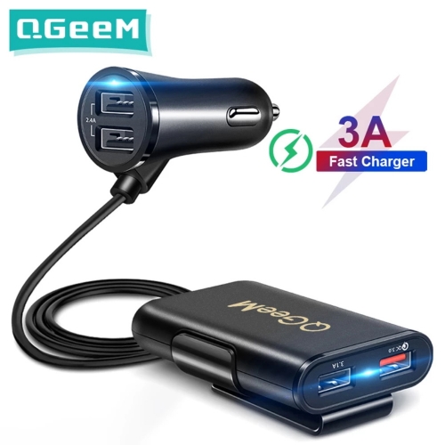 4 USB QC 3.0 Autoladegerät Schnellladung Auto Tragbarer Ladestecker für iPhone