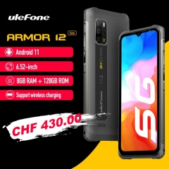 Ulefone Armor 12 5G 6.52" Android 11 8GB+128GB Wasserdichtes Smartphone 5180 mAh Wireless Charging NFC