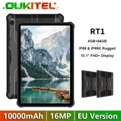 Oukitel RT1 Helio P22 Octa Core 4G Android 11 10,1 Zoll FHD-Display 4 GB + 64 GB 16 MP Rückfahrkamera 10000 mAh Robustes IP68 wasserdichtes Tablet
