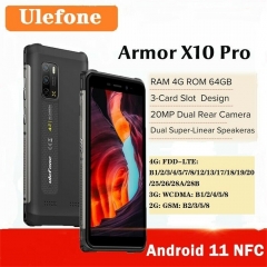 Ulefone Armor X10 Pro Rugged Phone 64GB ROM Waterproof Smartphone 5180mAh Phone 5.45" Android 11 Phone NFC
