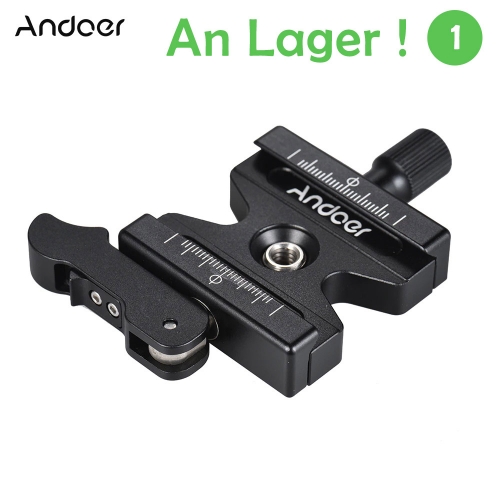 Andoer CL-50LS Quick Release Plate Clamp Adjustable Lever Knob Type 1/4 "to 3/8" Hole for Arca Swiss Ball Head Tripod