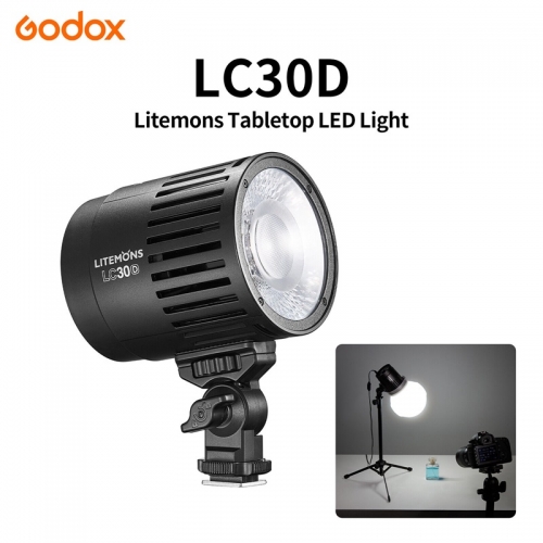 Godox LC30D Litemons lampe vidéo LED de table 3200K-6500K lampe de poche pour la diffusion en direct photographie prise de vue sur table